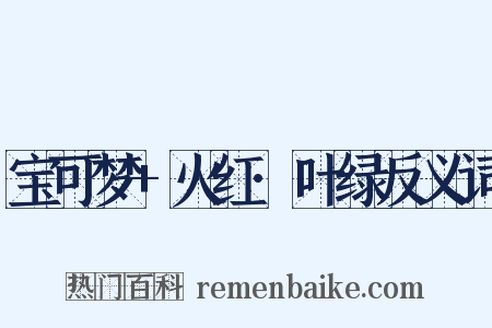 宝可梦+火红·叶绿反义词是什么意思的图片